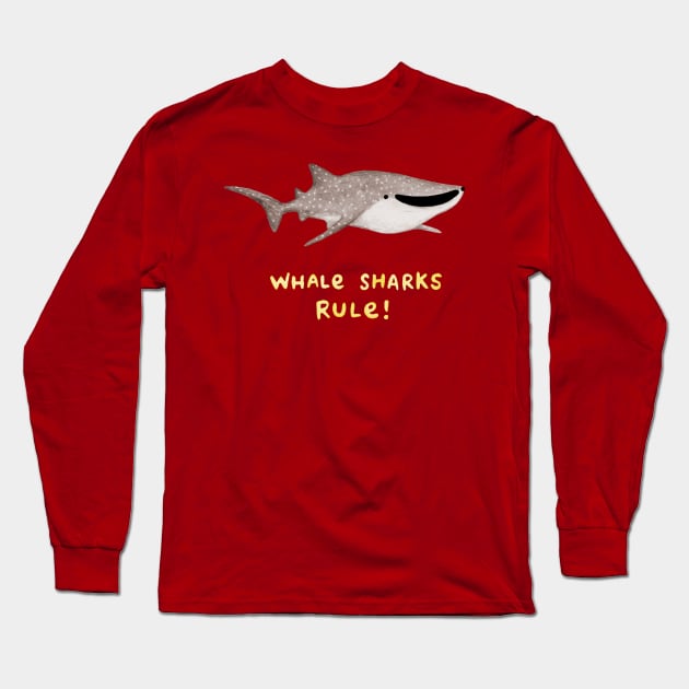 Whale Sharks Rule! Long Sleeve T-Shirt by Sophie Corrigan